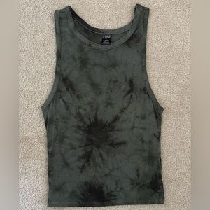Zine / Dark Green Tie Dye Tank